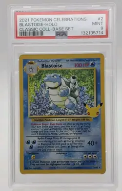 2021 POKEMON TCG CELEBRATIONS CLASSIC COLLECTION #2 BLASTOISE HOLO PSA 9 - Image 3