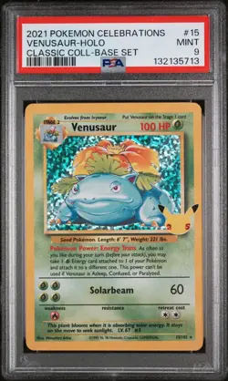 2021 Pokemon Celebrations Classic Collection VENUSAUR #15/102 MINT PSA 9 - Image 1