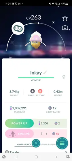 Pokemon Go (Stage 24) Shiny Inkay ( 62 Shinys ) Reduced !!! - Image 2