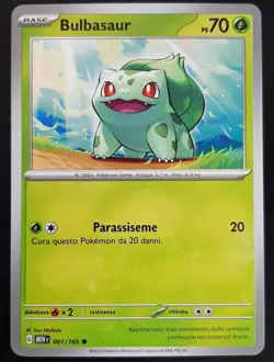 Carta Pokemon Bulbasaur 001/165 151 Ita Italiano Near Mint - Image 1