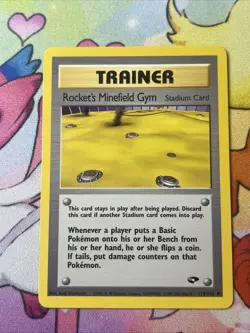 Pokemon TCG Gym Challenge Unlimited 119/132 Rocket's Minefield Gym WOTC. LP - Image 1