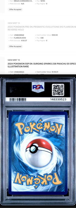 Pokemon Surging Sparks Pikachu #238 Secret Illustration Rare SIR PSA 10 English - Image 2