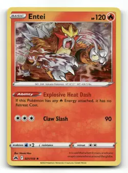 Entei 021/159 - Crown Zenith Holo - Pokemon Card NM/M - Image 1