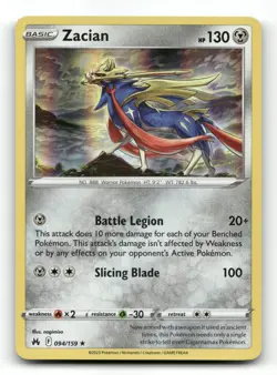 Zacian 094/159 - Crown Zenith Holo - Pokemon Card NM/M - Image 1