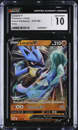 Lucario V #078/189 English CGC 10 2022 Pokemon Astral Radiance - Image 1