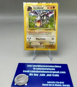 Aerodactyl 1/62 Fossil Unlimited Holo Rare Pokemon LP - Image 1