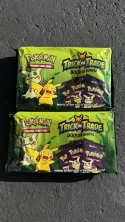 New Sealed 2023 Pokemon BOOster Bundle Trick or Trade Cards 50 Pack Lot of 2 - Image 1