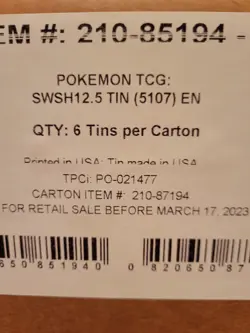 Pokemon TCG Crown Zenith Tins Display CASE (6 Tins) FACTORY SEALED!! - Image 2