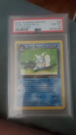 2000 Pokemon Rocket Dark Wortortle 1st Edition PSA 10 - Image 1