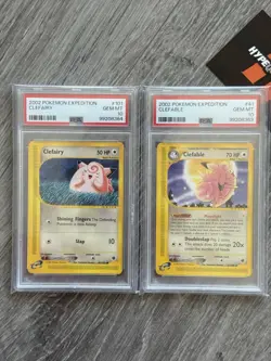 Sequential Pokemon TCG Expedition Clefairy + Clefable #101 #41 2002 PSA 10 - Image 1