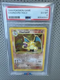 1999 Pokemon Charizard Holo #4 PSA EX-MT 6 - Image 1