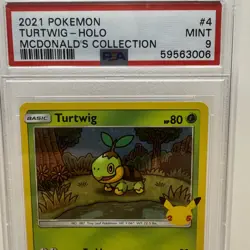 2021 POKEMON MCDONALD'S COLLECTION #4/25 TURTWIG HOLO - PSA 9 MINT - Image 2