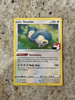 Pokemon Prize Pack Series Snorlax Non-Holo 131/185 - Image 1