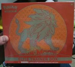 Pokemon Sun & Moon Base Solgaleo ETB Elite Trainer Box Sealed Minor Tear on Top - Image 1
