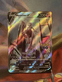 Pokemon TCG Mewtwo v Alt Art Full Art Holo Ultra Rare Card 072/078 Pokemon Go NM - Image 1