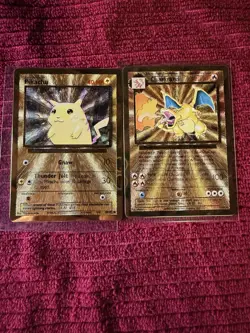 2021 CHARIZARD #4 & PKACHU #58 CELEBRATIONS ULTRA PREMIUM COLLECTION METAL CARDS - Image 1