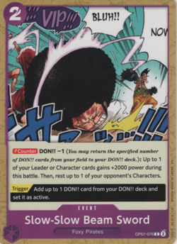 One Piece Promotion Cards #OP07-076 Slow-Slow Beam Sword (Judge Pack Vol. 6) - Image 1