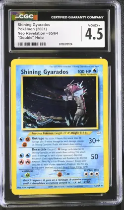 CGC 4.5 Shining Gyarados 2001 Neo Revelation 65/64 "Double" Holo Pokemon Card - Image 1