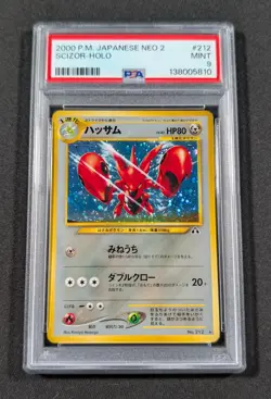 Pokemon Card Japanese Holo Scizor No. 212 PSA 9 MINT Neo 2 - Image 1