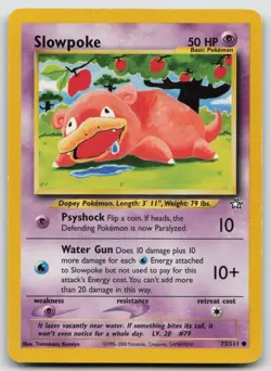 Pokemon Card Slowpoke Common Neo Genesis 073/111 - Image 1