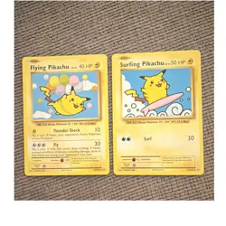 Nintendo Pokemon XY 1st Edition Lot - Flying Pikachu, Surfing Pikachu (2 Cards) - Image 1