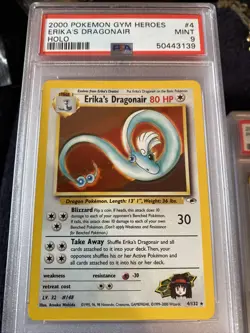 PSA 9 Mint Erika’s Dragonair 4/132 2000 Pokemon Card Gym Heroes HOLO - Image 1