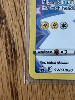 Pokemon Pikachu SWSH020 Promo Holo Basic Card 70 HP Iron Tail Electro Ball - Image 4