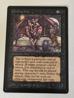Magic the Gathering MTG Beta Nettling Imp NM- (Beta Bob) - Image 1