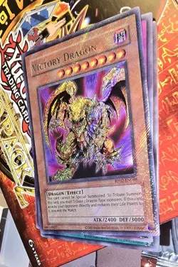 YuGiOh Victory Dragon RP02-EN098 Secret Rare Retro Pack 2 HOLOBLEED Foil Bleed - Image 1