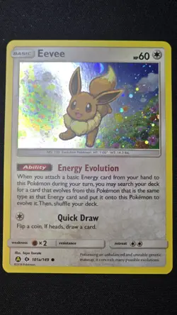 Eevee Alt Art Cosmos Holo With SWIRL 101a/149 NM Pokemon Sun & Moon Promo - Image 2