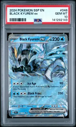 2024 Pokemon Ssp En-Surging Sparks #048 Black Kyurem Ex PSA 10 - Image 1