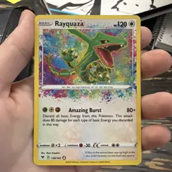 2020 Pokemon TCG Rayquaza 138/185 Amazing Rare Vivid Voltage NM - Image 1