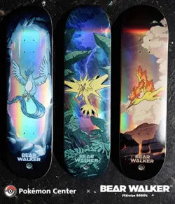 Pokemon Center × Bear Walker: Articuno, Zapdos & Moltres Skateboards Sealed Box - Image 1