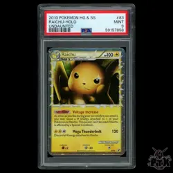 Raichu Prime 83/90 PSA 9 HG & SS Undaunted Pokemon - Image 1