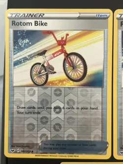 7 Card Rotom Bike Reverse Holographic Sword And Shield 181/202 Near Mint Lot - Image 2