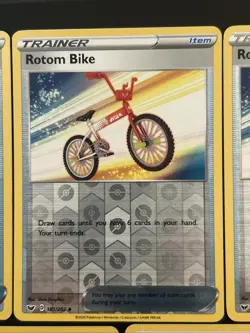 7 Card Rotom Bike Reverse Holographic Sword And Shield 181/202 Near Mint Lot - Image 4