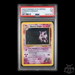 Sabrina's Gengar 14/132 PSA 7 SWIRL 🌀 Gym Heroes Pokemon - Image 1