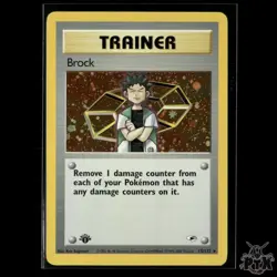 Brock Holo 15/132 1st Edition Gym Heroes LP Pokemon - Image 1