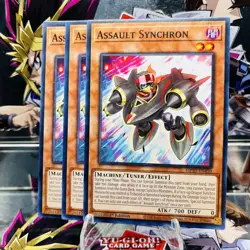 3x Yugioh Playset Assault Synchron MP25-EN450 Common 1st Ed Near Mint - Image 1