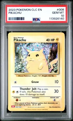 2023 POKEMON CLC-TRADING CARD GAME CLASSIC #008 PIKACHU PSA 10 - Image 1