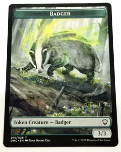 Token Creature Badger - 015/026 T - Dominaria United DMU - NM/M - MTG Magic - Image 1