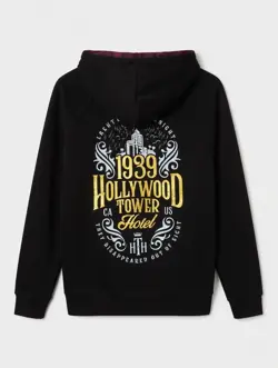 Disney Parks Hollywood Hotel Tower of Terror Full Zip Hoodie Adult M Black HTH - Image 2
