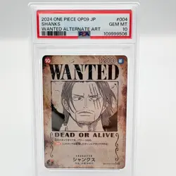 PSA10 Shanks OP09-004 Wanted Emperors in the New World ONE PIECE Card Japanese - Image 1