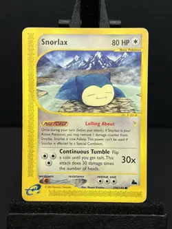 Pokemon TCG Snorlax 100/144 Non-Holo Skyridge 2003 E-Series LP / MP - Image 1
