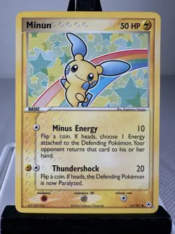 Pokemon TCG Minun 67/101 EX Hidden Legends Common Card 2004 LP - Image 1