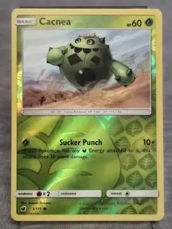 POKEMON CARD - Cacnea 5/111 - Reverse Holo - S&M Crimson invasion - Image 1