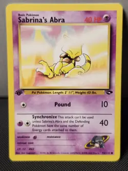 Sabrina's Abra 93/132 Gym Challenge 1st EDITION Pokemon Card - Image 1