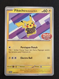 Pikachu Berkemeja Batik Indonesian Promo - Complete Set Of 4 Card - Image 2