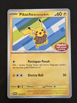 Pikachu Berkemeja Batik Indonesian Promo - Complete Set Of 4 Card - Image 4