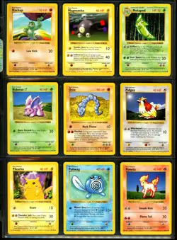 1999 Pokemon BASE SET SHADOWLESS Edition COMPLETE Non Holo COMMON Cards Lot NM+ - Image 3